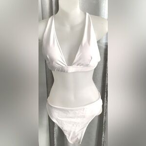 WHITE THONG BIKINI SET NWOT